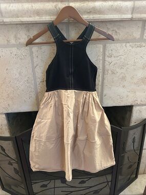 Mauve Black and Cream Pinafore Dress for Girls